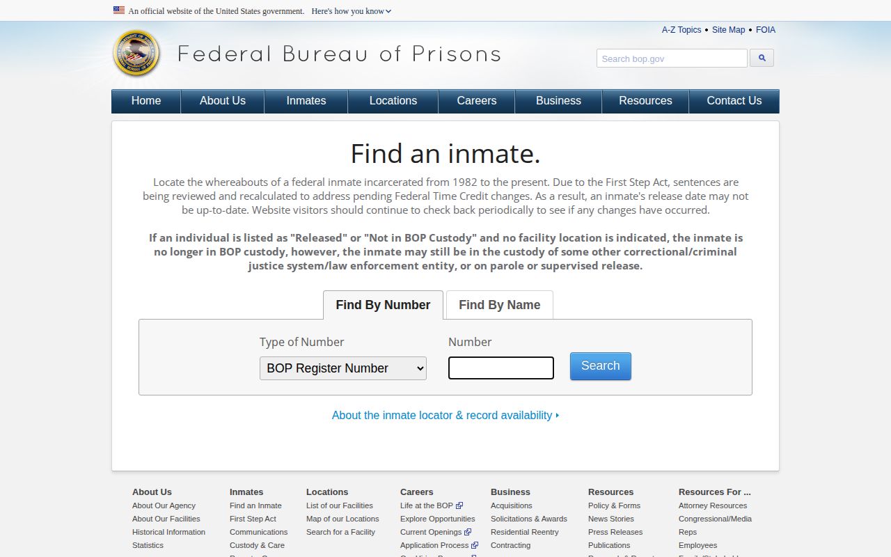 Audrain County federal custody record locator interface