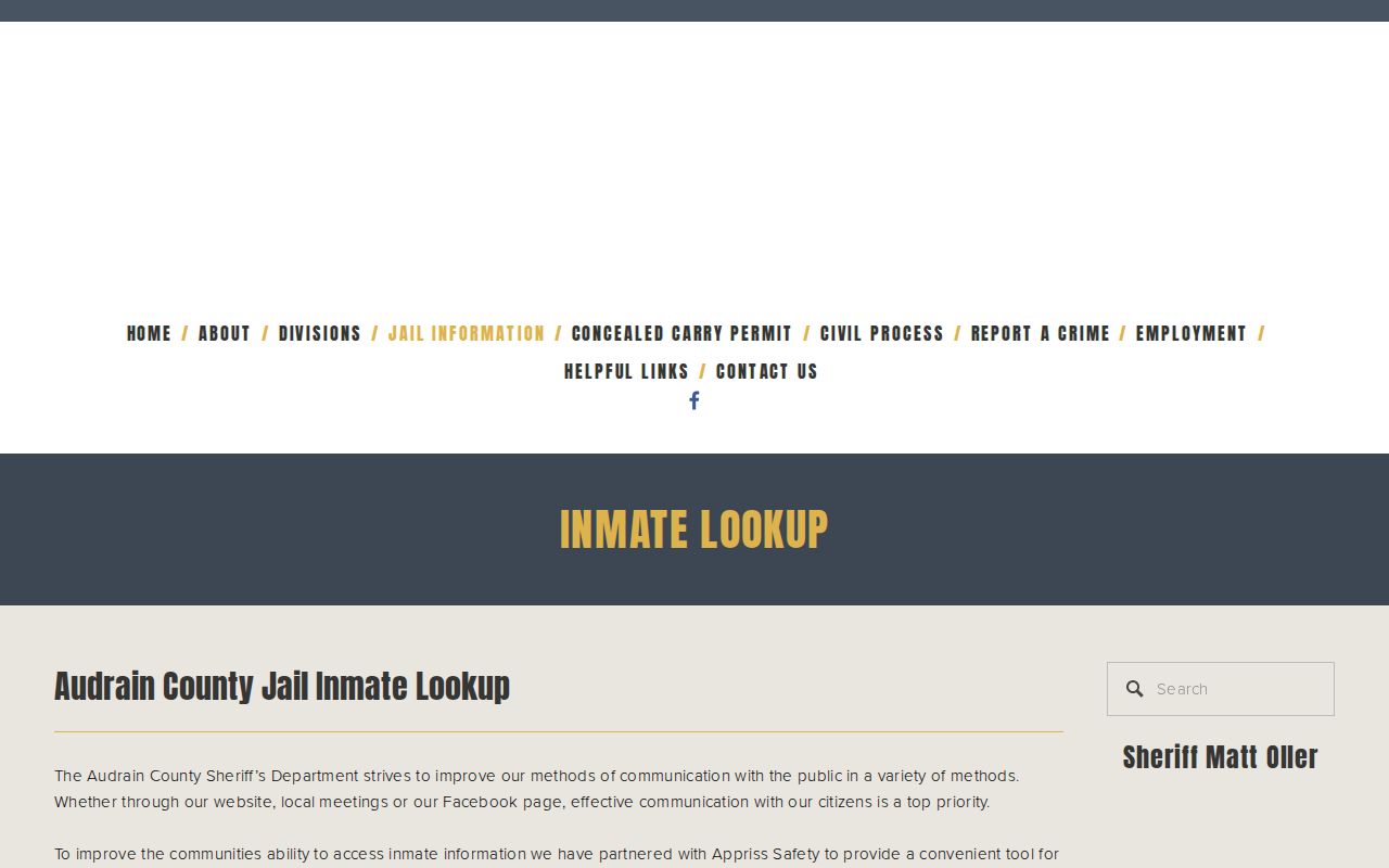 Audrain County current custody roster access page